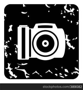 Camera icon. Grunge illustration of camera vector icon for web design. Camera icon, grunge style