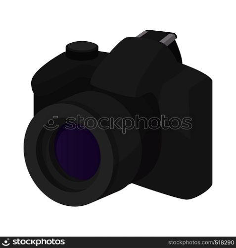 Camera icon in cartoon style isolated on white background. Camera icon, cartoon style