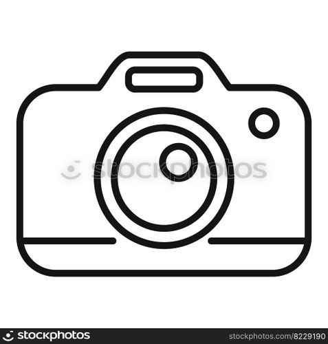 Camera icon outline vector. Computer interface. Smile system. Camera icon outline vector. Computer interface