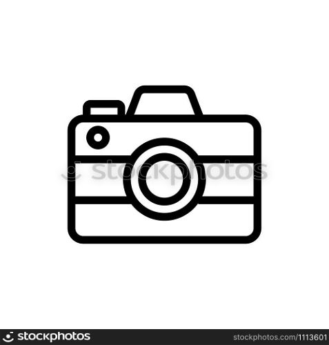 Camera icon vector. A thin line sign. Isolated contour symbol illustration. Camera icon vector. Isolated contour symbol illustration