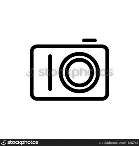 Camera icon vector. A thin line sign. Isolated contour symbol illustration. Camera icon vector. Isolated contour symbol illustration