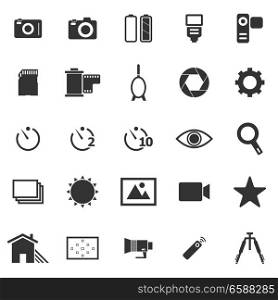 Camera icons on white background, stock vector