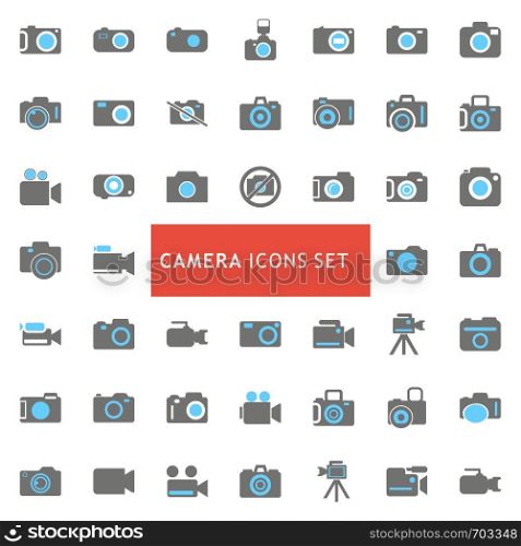 Camera icons set vector