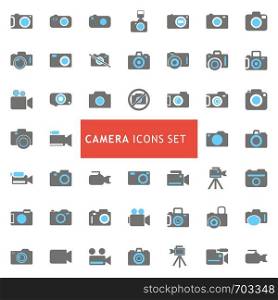 Camera icons set vector