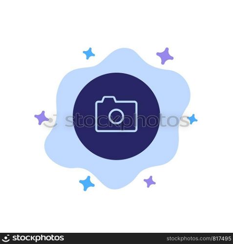 Camera, Image, Basic, Ui Blue Icon on Abstract Cloud Background