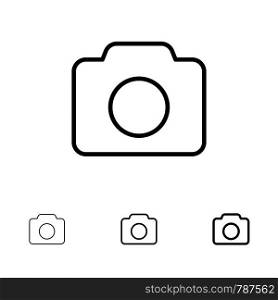 Camera, Image, Basic, Ui Bold and thin black line icon set