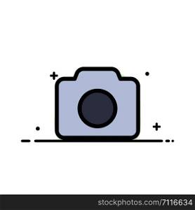 Camera, Image, Basic, Ui Business Flat Line Filled Icon Vector Banner Template