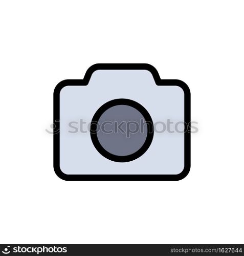 Camera, Image, Basic, Ui  Flat Color Icon. Vector icon banner Template