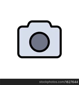 Camera, Image, Basic, Ui  Flat Color Icon. Vector icon banner Template