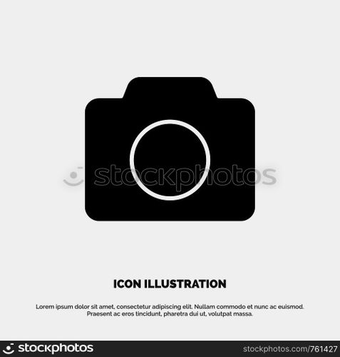 Camera, Image, Basic, Ui solid Glyph Icon vector