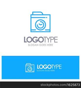 Camera, Image, Big Think Blue outLine Logo with place for tagline