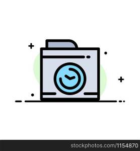 Camera, Image, Big Think Business Flat Line Filled Icon Vector Banner Template
