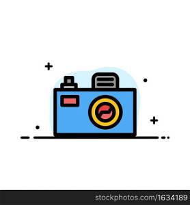 Camera, Image, Design  Business Flat Line Filled Icon Vector Banner Template