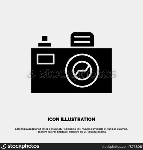 Camera, Image, Design solid Glyph Icon vector