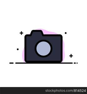 Camera, Image, Photo, Basic Business Flat Line Filled Icon Vector Banner Template