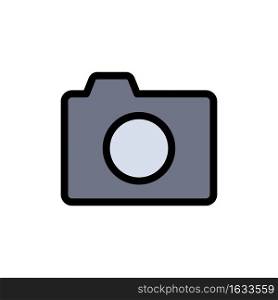 Camera, Image, Photo, Basic  Flat Color Icon. Vector icon banner Template