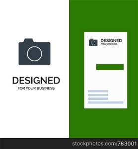 Camera, Image, Photo, Basic Grey Logo Design and Business Card Template