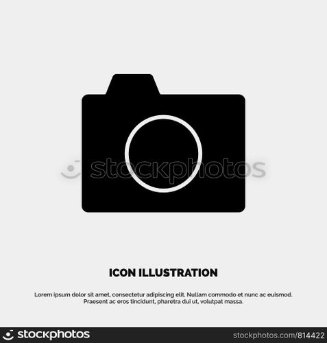 Camera, Image, Photo, Basic solid Glyph Icon vector