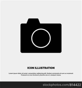 Camera, Image, Photo, Basic solid Glyph Icon vector
