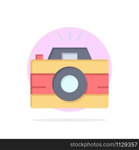 Camera, Image, Photo, Photography Abstract Circle Background Flat color Icon