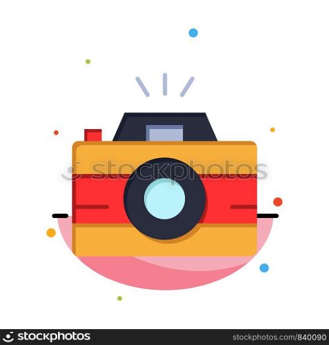 Camera, Image, Photo, Photography Business Logo Template. Flat Color