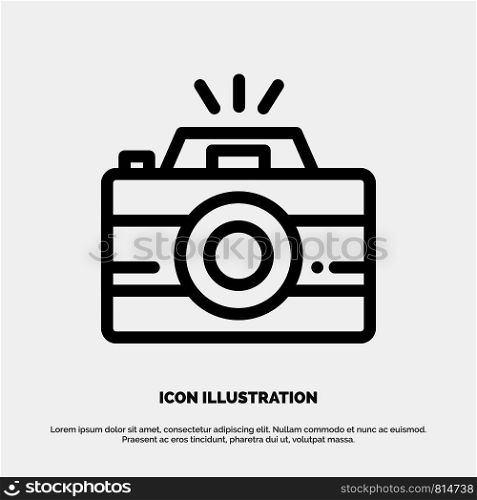 Camera, Image, Photo, Photography Line Icon Vector