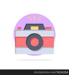 Camera, Image, Photo, Picture Abstract Circle Background Flat color Icon