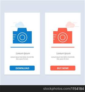 Camera, Image, Photo, Picture Blue and Red Download and Buy Now web Widget Card Template