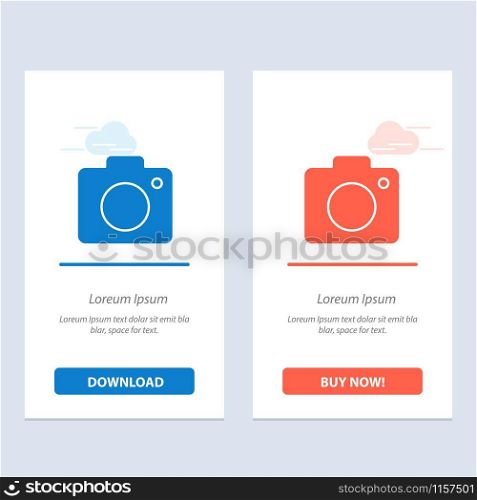 Camera, Image, Photo, Picture Blue and Red Download and Buy Now web Widget Card Template