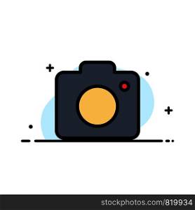 Camera, Image, Photo, Picture Business Flat Line Filled Icon Vector Banner Template