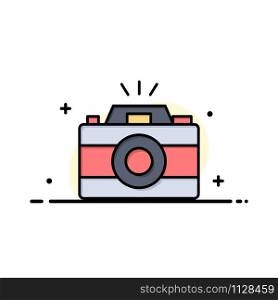 Camera, Image, Photo, Picture Business Logo Template. Flat Color
