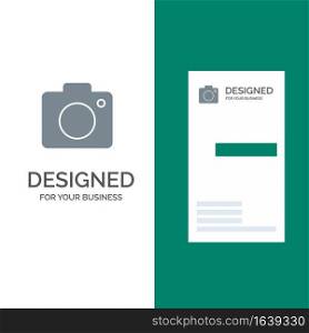 Camera, Image, Photo, Picture Grey Logo Design and Business Card Template