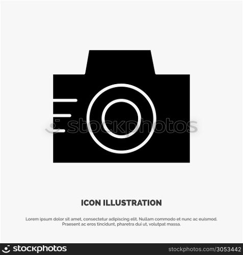 Camera, Image, Photo, Picture solid Glyph Icon vector