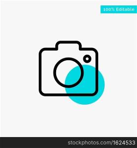 Camera, Image, Photo, Picture turquoise highlight circle point Vector icon