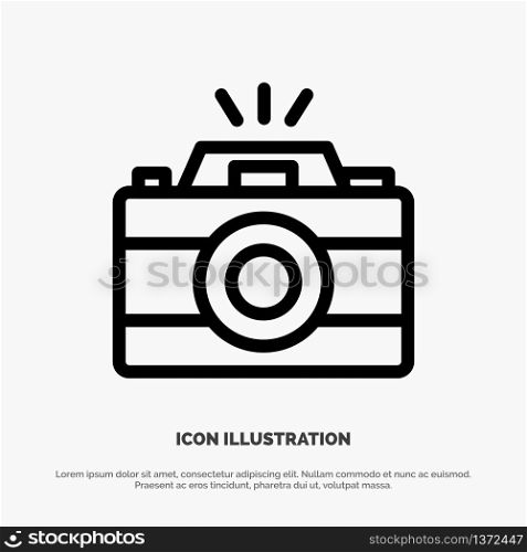 Camera, Image, Photo, Picture Vector Line Icon