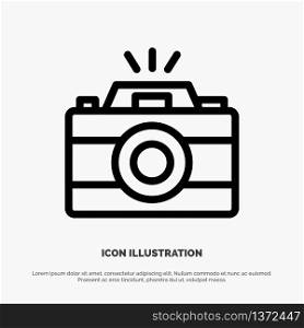 Camera, Image, Photo, Picture Vector Line Icon