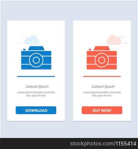 Camera, Image, Picture, Photo Blue and Red Download and Buy Now web Widget Card Template