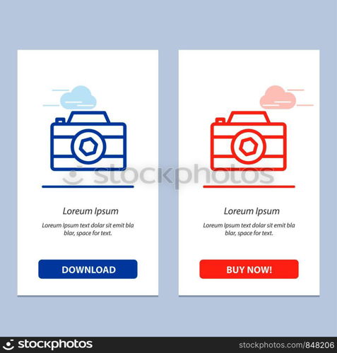 Camera, Image, Picture, Photo Blue and Red Download and Buy Now web Widget Card Template