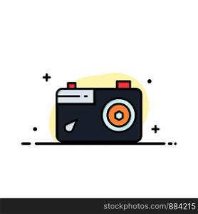 Camera, Image, Picture, Photo Business Flat Line Filled Icon Vector Banner Template