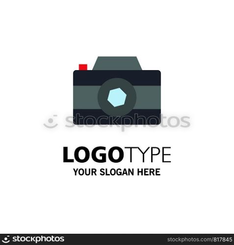 Camera, Image, Picture, Photo Business Logo Template. Flat Color