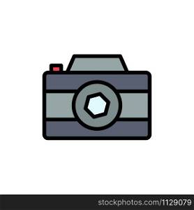 Camera, Image, Picture, Photo Flat Color Icon. Vector icon banner Template