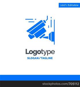 Camera, Image, Technology Blue Solid Logo Template. Place for Tagline