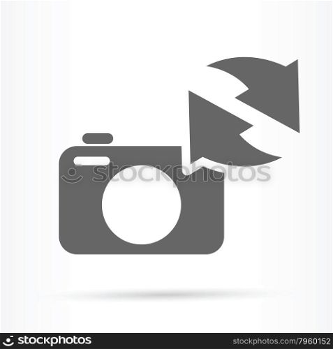 camera image update symbol icon vector illustration