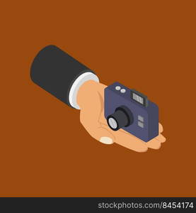 Camera in hand isometric