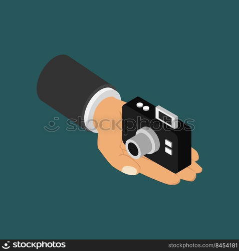 Camera in hand isometric