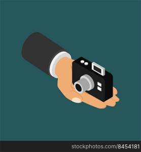 Camera in hand isometric
