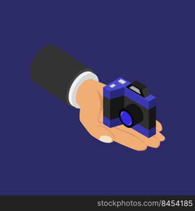 Camera in hand isometric