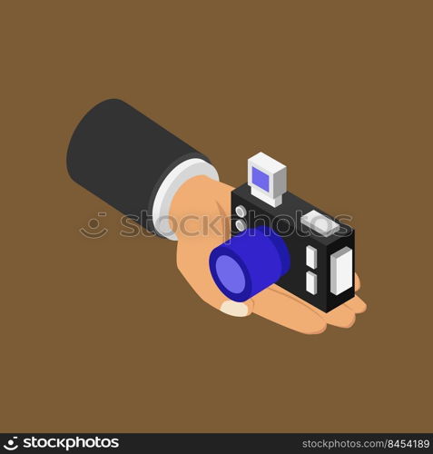 Camera in hand isometric