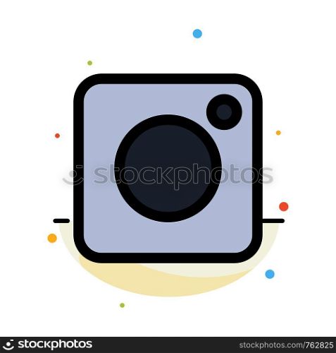 Camera, Instagram, Photo, Social Abstract Flat Color Icon Template