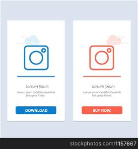 Camera, Instagram, Photo, Social Blue and Red Download and Buy Now web Widget Card Template